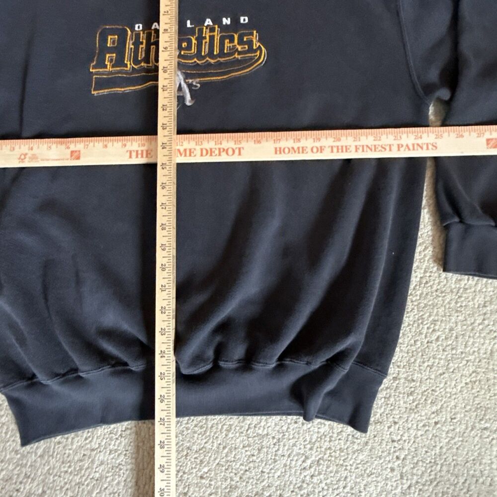 Vintage 90s MLB Oakland Athletics Lee Sport Black Sweatshirt | Men's XL - Picture 8 of 8